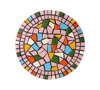 Stepping Stone， Multicolored Round Walkway Landscaping Decorative Stones, Eco-Friendly Resinous Outdoor Pathways Décor Pavers(Pink)