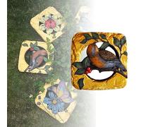 Stepping Stone， Stepping Garden Stones with Bird Beetles Butterfly Pattern, Dimensional Hollow Pathways Landscaping Decor(Bird)