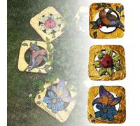 Stepping Stone， Stepping Garden Stones with Bird Beetles Butterfly Pattern, Dimensional Hollow Pathways Landscaping Decor(1 Pack)