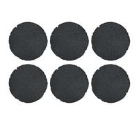 Stepping Stones, 6 Pieces, Black, Diameter 45 x 1.8 cm, Rubber, Weatherproof, Non-Slip for Garden Paths, Patio, Balcony, Yard, Paving Stone, Flower Bed Border, Lawn Edging