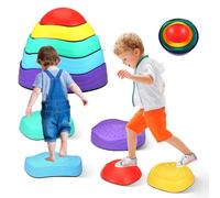 Stepping Stones for Kids, 5 PCS Multicoloured Stackable Balance Blocks Game, Non-slip Balance Stones Encourage Toddler Exercise,Coordination & Motor Skills, Indoor Outdoor Sensory Toy, Obstacle Course