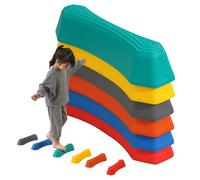 Stepping Stones for Kids, 6PC Non-Slip Stackable Stepping Stones, Balance Beams, Balance Sensory Toys, Outdoor Indoor Obstacle Course for Kid Balance & Sensory Motor Skills