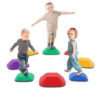 Stepping Stones for Kids,8 PcsDurable Non-Slip Balance Stones Toys Sensory to Boost Balance & Motor Skills Indoor and Outdoor Obstacle Courses Toys,Gifts for Boys Girls (Colorful)