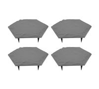 Stepping Stones with Ground Stakes Weather Resistant Decorative Stone for Garden Yard Lawn Pathway Walk Way 4pcs Set Polypropylene 22cm 45cm 24 Stakes (Grey)