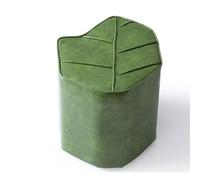 stepping stool Leaf Stool Solid Wood Frame Foam-filled Seat Cushion Multi-Function Padded Ottoman Waterproof Oil-Proof Living Room Stool small(Light Green)
