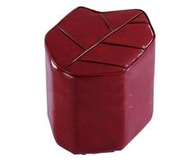 stepping stool Leaf Stool Solid Wood Frame Foam-filled Seat Cushion Multi-Function Padded Ottoman Waterproof Oil-Proof Living Room Stool small(Rot)