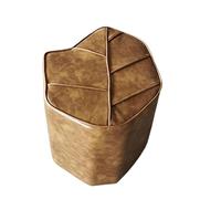 stepping stool Leaf Stool Solid Wood Frame Foam-filled Seat Cushion Multi-Function Padded Ottoman Waterproof Oil-Proof Living Room Stool small(Orange)