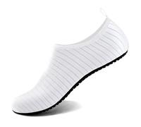 Steppli Water Shoes Weitsuit Non Slip Breathable Aqua Wet Socks Yoga Quick-Dry Beach Lightweight Swim Pool Sea Surf Shoes for Men Women White EU36/37=UK3/4