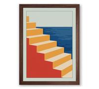 Steps Between Geometric Framed Wall Art Print A3 (42×29.7cm) Walnut, Wall Decor for Living Room, Bedroom, Office & Home, Ready to Hang, Art Gift