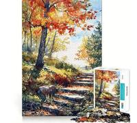 Steps to Fall Adults Puzzles 1000 Piece Jigsaws Brain Teaser Home Pastime Image Assembly Memorable Gift 38x52cm