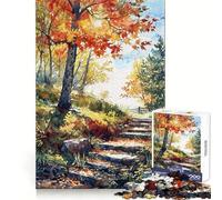 Steps to Fall Adults Puzzles 1000 Piece Jigsaws Brain Teaser Home Pastime Image Assembly Memorable Gift 50x75cm