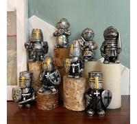 Stepsin Knight Garden Gnomes Guard Statue - Medieval Templar Crusader Knight Armor Sculpture for Home Decor