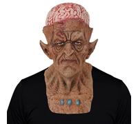 stepsin Scary Halloween Zombie Mask Bloody Rotten Brain Walking Dead Demon Monster Headgear Costume Props for Adults
