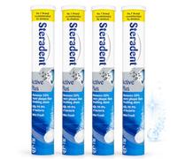 Stera Dent Active Plus Denture Cleaning Tablets, 4 Pack - 120 Tablets, False Teeth, Retainer, Denture & Mouth Guard Cleaner for Fresh Hygiene and Stain Removal