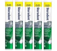 Steradent Active Fresh Denture Cleaning Tablets 30 - Daily Denture Cleaning Bundle Tablets - Pack of 5