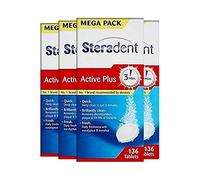Steradent Active Plus Denture Cleaner 136 Tablets (Pack of 4) 3076405