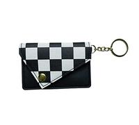 STERCULIA Birth Control Pill Case Check Black White Envelope Shape Keychain (Check Black/White)