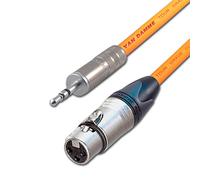 Stereo 3.5mm Mini Jack to Mono Female XLR Cable. DSLR Microphone Input lead. 1m (1m, Orange)