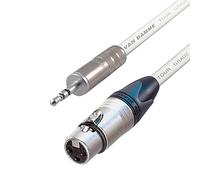Stereo 3.5mm Mini Jack to Mono Female XLR Cable. DSLR Microphone Input lead. 1m (20m, White)
