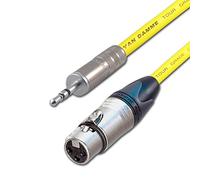 Stereo 3.5mm Mini Jack to Mono Female XLR Cable. DSLR Microphone Input lead. 1m (25cm, Yellow)