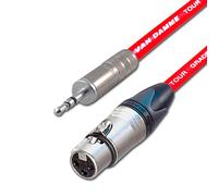 Stereo 3.5mm Mini Jack to Mono Female XLR Cable. DSLR Microphone Input lead. 1m (4m, Red)
