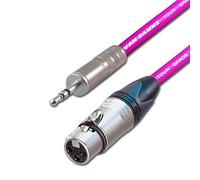 Stereo 3.5mm Mini Jack to Mono Female XLR Cable. DSLR Microphone Input lead. 1m (50cm, Purple)