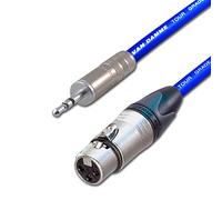 Stereo 3.5mm Mini Jack to Mono Female XLR Cable. DSLR Microphone Input lead. 1m (75cm, Blue)
