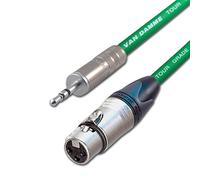 Stereo 3.5mm Mini Jack to Mono Female XLR Cable. DSLR Microphone Input lead. 1m (8m, Green)