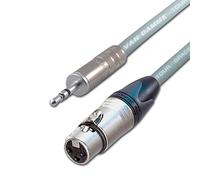 Stereo 3.5mm Mini Jack to Mono Female XLR Cable. DSLR Microphone Input lead. 1m (8m, Grey)