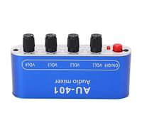 Stereo 4 Input 1 Output Audio Mixer 4 in 1 Out Line Mixer Headphone Amplifier DC 5-12V 3.5mm Jack High Current With Aluminum Cover For Easy Operation