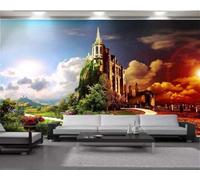 Stereo Architecture Beautiful Sky Art Modern 3D Wallpaper Premium Textured Silk Neutral Tones Material Ideal for Living Room Bedroom-200cm×140cm