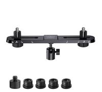 Stereo Array Spacing Bar Microphone Mount Microphone Bar with Universal Wall & Ceiling Speaker Mount Bracket for Satellite, Adjustable Positioning for Two Mics or Booms | 3/8“ Thread Stand Connector