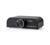 Nedis Analogue Stereo Audio Switch, 4-Port RCA & 3.5mm Input to RCA Output, Manual Bi-Directional Selector for Amplifiers/Receivers