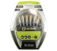 Stereo Audio/Video Lead, RCA Plugs, 3.0m New Sealed, Gold Plated