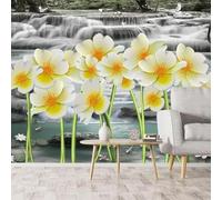 Stereo Birds Waterfall River Flowers Modern 3D Wallpaper Premium Textured Silk Neutral Tones Material Ideal for Living Room Bedroom-350cm×256cm