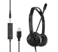 Stereo Computer Headphones Sound Control USB Headset with Mic cancelling noise for online teaching and office