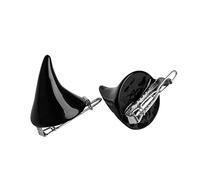 Stereo Devil Horn Ear Clip Chic Halloween Cosplay Hair Clip Hairpin (Black-1 Pair-2 Pieces)