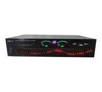 Stereo effect equalizer, stereo lossless audio digital effect controller, EQ tuning Hi-Fi equalizer, high/middle/bass graphic equalizer (Black,EQ-666)