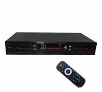 Stereo effect equalizer, stereo lossless audio digital effect controller, EQ tuning Hi-Fi equalizer, high/middle/bass graphic equalizer (Black,EQ-898)