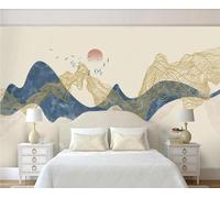 Stereo Geometric Golden Line Sunrise Bird 3D Wallpaper Luxury Home Dining Decor Paste Sofa Living Room The Wall for Bedroom Mural-400cm×280cm