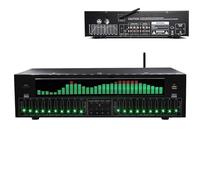 Stereo Graphic Equalizer 31-Band Professional Digital Crossover Equalizer with LED Music Spectrum Analyzer, 12 Rhythm Patterns, Automatic Noise Reduction for Recording Studio