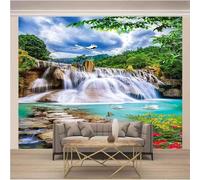 Stereo Green Woods Waterfall Birds 3D Wallpaper Luxury Home Dining Decor Paste Sofa Living Room The Wall for Bedroom Mural-430cm×300cm
