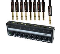 Stereo Input TRS Jack 1/4" in Splitter 4X Micro amp 1 in 8 Out 1/4 inch Headphone Amplifier 8 Channel Audio BOX (H800)