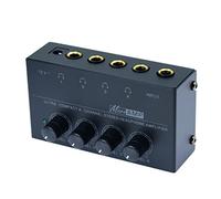 Stereo Input TRS Jack 1/4" Splitter 4X Micro amp 1 in 4 Out 1/4 inch Headphone Amplifier 4 Channel Audio (Black)