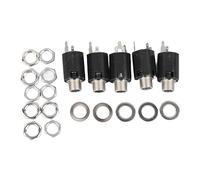 Stereo Jack Socket 6.35mm 2 Channel Input 3P Connector Premium Quality Durable Plastic Metal Electric Guitar Audio Socket for Replacement Repair and Upgrade 5Pcs with Washers Nuts