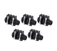 Stereo Jacks Connector, Easy Operation, 1/4 Stereo Jack, Long Service Life, 5pcs for Electric Guitar (Positive Socket)