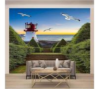 Stereo Lighthouse Sea Birds Green Woods 3D Wallpaper Luxury Home Dining Decor Paste Sofa Living Room The Wall for Bedroom Mural-400cm×280cm