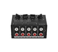 Stereo Line Mixer, Audio Mixer Passive Mini with 4 Stereo Inputs and 1 Stereo Output for Computer Phone Tablet
