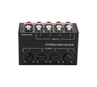 Stereo Line Mixer, Audio Mixers Black Easy Adjustment Portable -12dB Maximum Gain 4 Channel Passive for Mixing