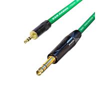 Stereo Mini Jack to Stereo Jack Lead. 3.5mm Mini jack to 6mm Jack Cable. Ipod to Amplifier (2m, Green)